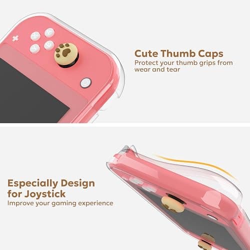 innoAura Switch Lite Case, 14-in-1 Accessories Bundle with Cute Carrying Case, Screen Protector, Thumb Caps (Brown Bear) thumbnail 4