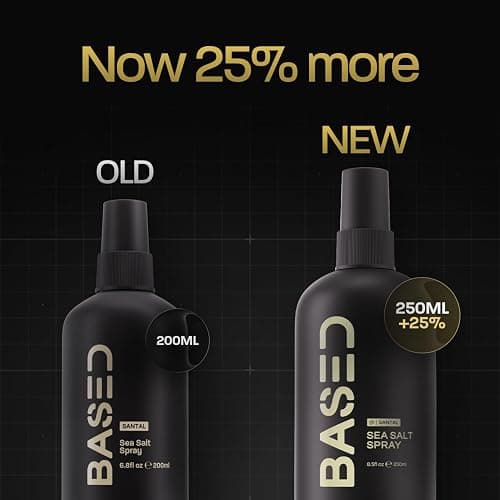 BASED Sea Salt Spray, Natural Finish Sea Salt Spray for Hair, Volume & Texture, Infused with Kelp & Vitamin B5, Light & Non-Greasy, Paraben Free, No Drying Alcohols, 8.5 oz (Pack of 1) thumbnail 2