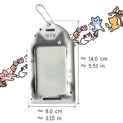 2 PCS Cat Photocard Holder Keychain Cute Kpop Photo Card Badge Holder for Concert Fans Daily Commute Office Desk Travel thumbnail 2