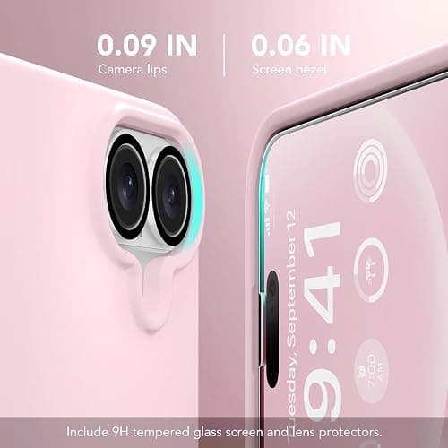 GONEZ Magnetic for iPhone 16 Case, Compatible with MagSafe, [Screen Protector + Camera Lens Protector], Liquid Silicone Shockproof Protective Phone Case for iPhone 16 6.1", Chalk Pink thumbnail 5