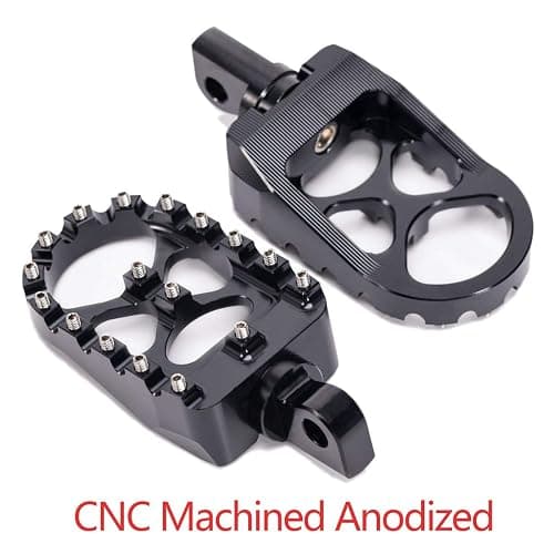 Hopider CNC Wide Foot Pegs 360° Roating MX Chopper Bobber Style for harley Dyna Sportster Fatboy Iron 883,Black thumbnail 2