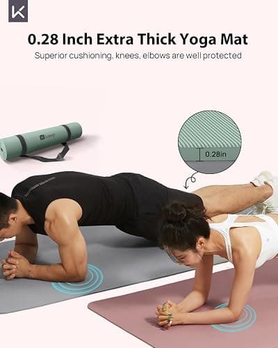 KEEP Extra Wide Yoga Mat, 7mm Thick 72" x 32" Exercise Mat | 7mm thick Extra wide yoga mat with carry strap for home workout, yoga, exercise and Pilates thumbnail 3