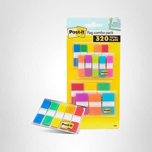 Post-it Flags Combo Pack, 4 On-The-Go Dispensers/Pack, 120 .94 in Wide and 200 .47 in Wide Flags, Assorted Colors (683-XL1) thumbnail 10