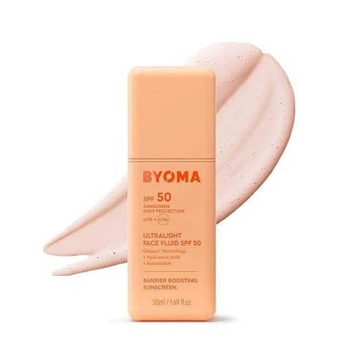 BYOMA SPF 50 Face Fluid (50ml) Ultra-Lightweight Facial Sunscreen for All Skin Tones - Luminous Glow, No White Cast - SPF Moisturiser, Strengthens Skin Barrier - Image 1