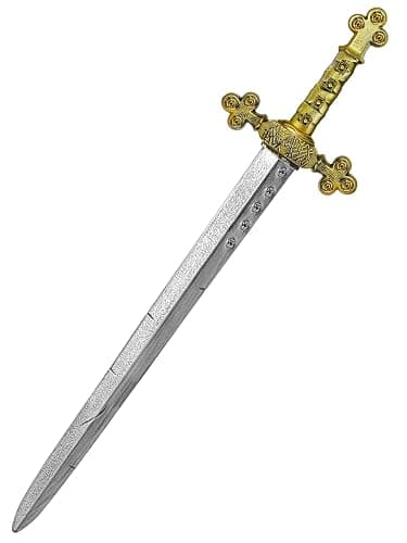 Crusader Knight Toy Sword,27.5" Plastics Sword Medieval Warrior Costume Accessories for Halloween Cosplay LARP,Props - Image 1