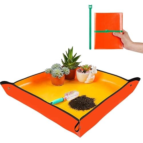 Repotting Mat for Indoor Plant Transplanting & Potting Soil Mess Control, 26.8" X 26.8" Portable Potting Tray Succulent Plant Mat Indoor Gardening Tools Gardener Gifts Plant Gift for Plant Lovers - Image 1