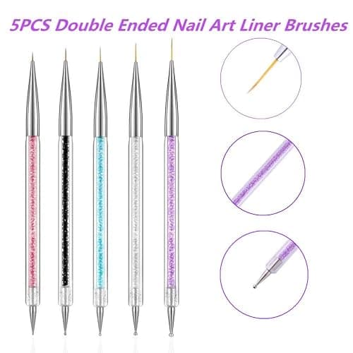 FULINJOY Resin Nail Art Palette with 5 Pcs Nail Art Brushes thumbnail 4