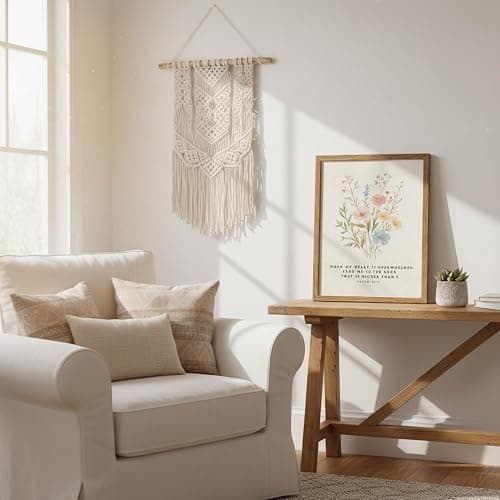 Christian Scripture Canvas Wall Art 8x10 Inch Psalm 61:2 Bible Verse Wall Decor, Boho Floral Religious Artwork for Prayer Room, Church, Office, Home, Wood Framed thumbnail 5