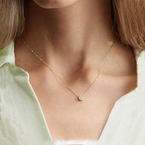 LOKLIFFAI Gold Dainty Choker Necklace Cz Pearl Pendant Necklace 18k Gold Plated Beads Chain Layered Necklace for Women Jewelry Gifts thumbnail 3