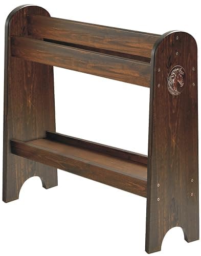 HOTCAN Pine Wood Saddle Rack – Ideal Saddle Stand for Western Horse Gear and Horse Tack Organizers, Suitable for Displaying Trophy Tack at Home - Walnut - Image 1