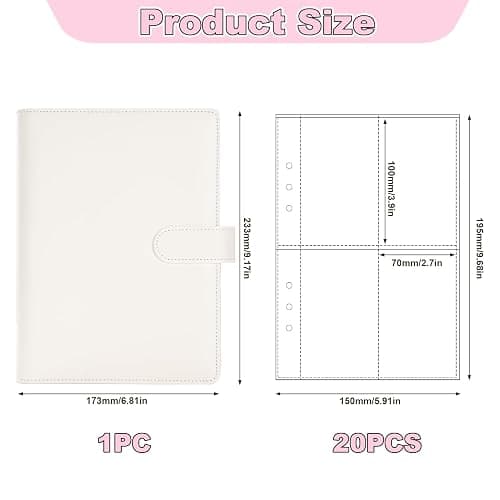 A5 Kpop Photocard Binder with 30 Pack 4-Pocket Pages, 6 Ring Album with 240 Card Slots - PU Leather Cover white thumbnail 2