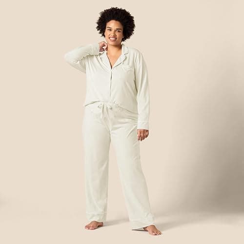 Amazon Essentials Women's Cotton Modal Long-Sleeve Shirt and Full-Length Bottom Pajama Set thumbnail 6