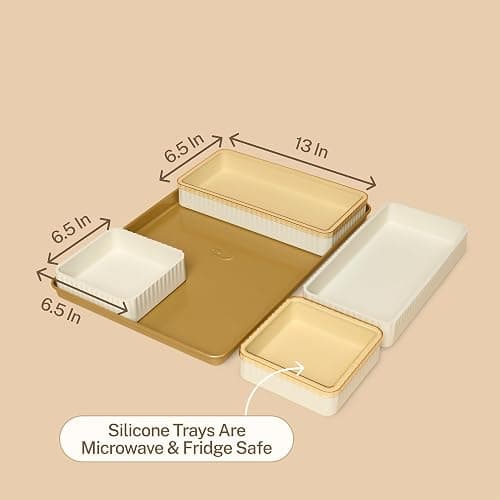 Cravings by Chrissy Teigen 9-Piece Baking Set, Non-Stick Bakeware Set with 2 Large & 2 Small Silicone Trays with 4 Lids & 1 Baking Sheet Tray, Oven-Safe Up To 450°F, CT-BBS9 thumbnail 6