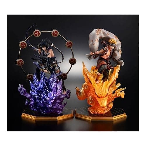 Megahouse Naruto Shippuden PVC Precious G.E.M. Series Naruto Uzumaki Wind God & Sasuke Uchiha Thunder God 28 cm - Image 1