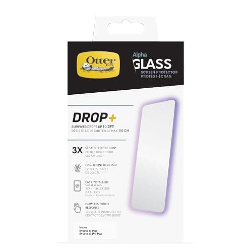 OtterBox ALPHA GLASS SERIES ANTIMICROBIAL Screen Protector for iPhone 14 Plus, Flawless Touch Response, Fingerprint Resistant, Precision Fit, Vibrant Clarity - Image 1