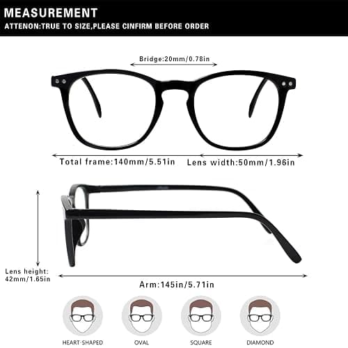 Henotin 3 Pack Blue Light Blocking Reading Glasses,Spring Hinge Computer Readers for Men Women,Anti UV Ray Filter Eyeglasses thumbnail 2