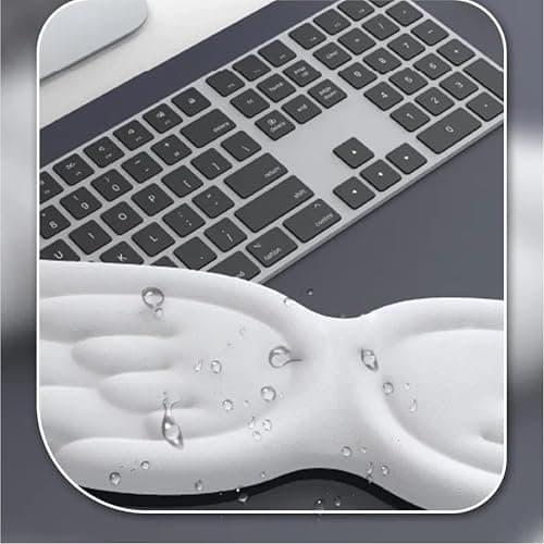 Angel Wing Wrist Rest Ergonomic Memory Foam Wrist Rest for Computer Keyboard Mouse Set, Cute Gaming Keyboard Cushion Hand Support PU Leather Surface Anti-Slip Waterproof White Angel Wing thumbnail 6