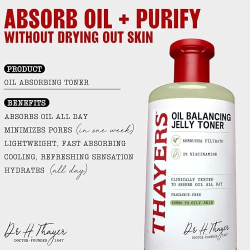 Thayers Oil Balancing and Cooling Jelly Toner, Pore Reducing Facial Toner That Mattifies and Hydrates, Skin Care for Combination to Oily Skin, 12 Fl Oz thumbnail 2