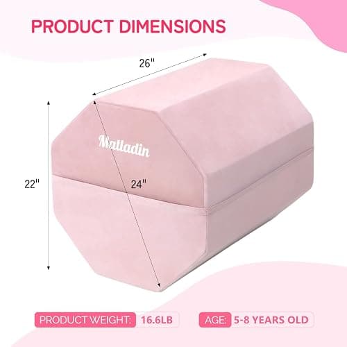 Matladin Gymnastics Octagon Mat, 24"x26" Tumbling Equipment with High Density Sponge Filling, Exercise Mats for Cheerleading Martial Arts and Home Gym Use thumbnail 5