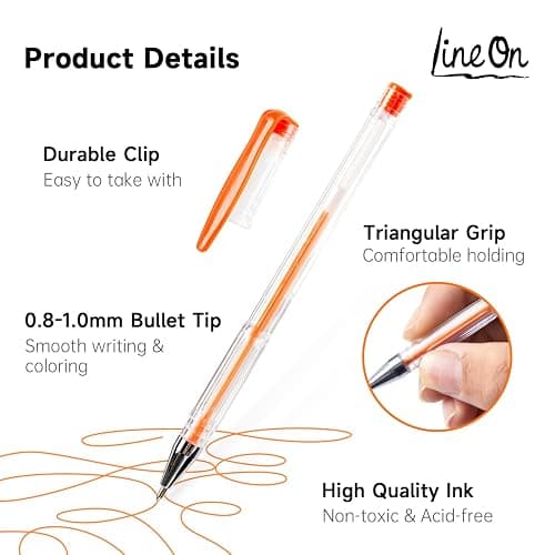 Lineon Gel Pens 108 Colours Gel Pen Set for Adult Colouring Books Art Markers thumbnail 3