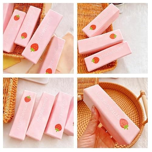 Balle Anti Stress Aliment Mignon Forme au Adulte Jouet Anti Stress en Mousse Compressible, pour soulager Stress, soulager l'anxiété, pâte de décompression Douce pour Adultes (bâton de Fraise) thumbnail 9
