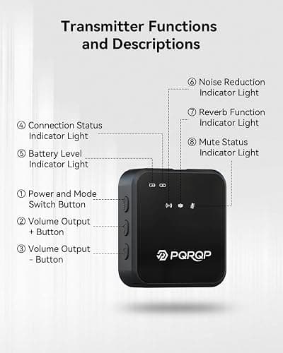 PQRQP 3 in 1 Microphone for iPhone/Android/Camera, Wireless Microphones, 328ft Transmission, 18H Battery Life, Mini Microphone for Record Interview, Vlogs, YouTube, Tiktok thumbnail 3