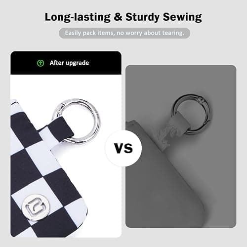POIUGOYA Nylon Wristlet Wallets, Dual Pouch Keychain Wristlet Wallet, RFID Small Wallet With Coin Pouch,ID Window For Travel thumbnail 3