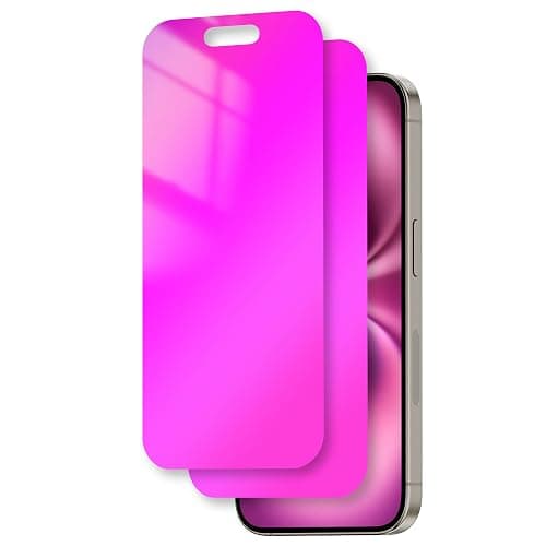 Juvraixo for iPhone 16 Plus Privacy Screen Protector 6.7 inch Gradient Colorful 16Plus Tempered Glass 28° Anti-Spy Private Anti Blue Light Full Coverage Anti-Scratch HD Easy Installation Frame 2 - Image 1