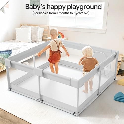 Baby Playpen, 47x47in Small Play Pen,Toddler Playpen for Apartment,Play Yard,Activity Fence, Extra Large Baby Playard thumbnail 6