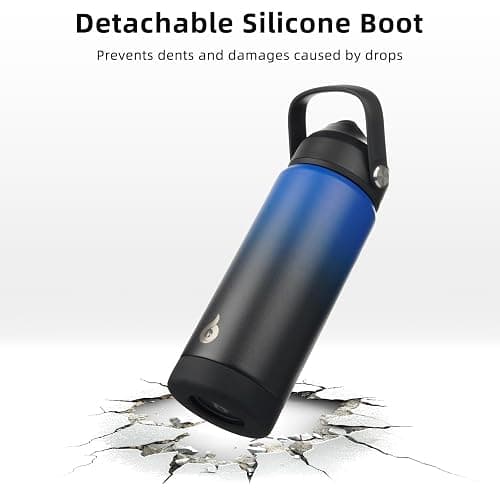 BJPKPK Insulated Water Bottle with Straw Lid, 18oz Thermo Water Bottles, Flex Handle & Non-slip Boot, BPA Free Leak Proof Stainless Steel Metal Thermo, Tumblers, Cups,Black Blue thumbnail 6
