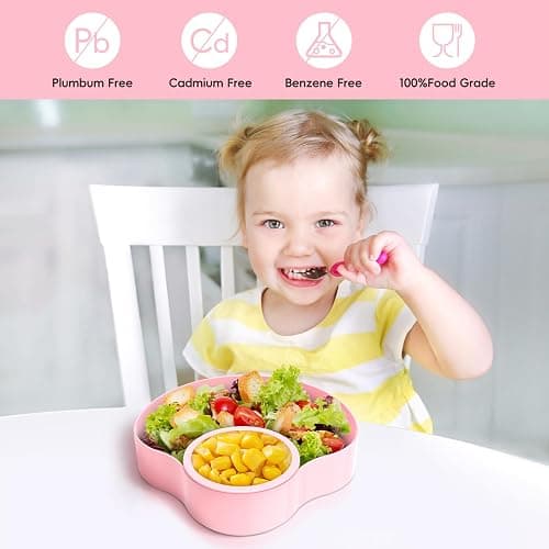 OMYPOTT 2PCS Kids Car Seat Tray, Travel Trays for Kids with Car Cup Holder, Toddlers Road Trip Essential, Travel Snacks Food Plate for Stroller, Boosters, and Anywhere with a Cup Holder Tray-Pink thumbnail 4