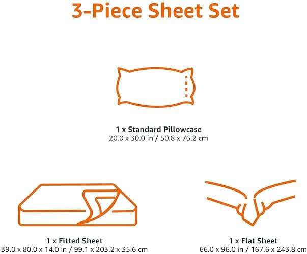 Amazon Basics Lightweight Super Soft Easy Care Comfortable Microfiber 3 Piece Bed Sheet Set With 14-inch Deep Pockets, Twin XL, Dark Gray, Solid thumbnail 6