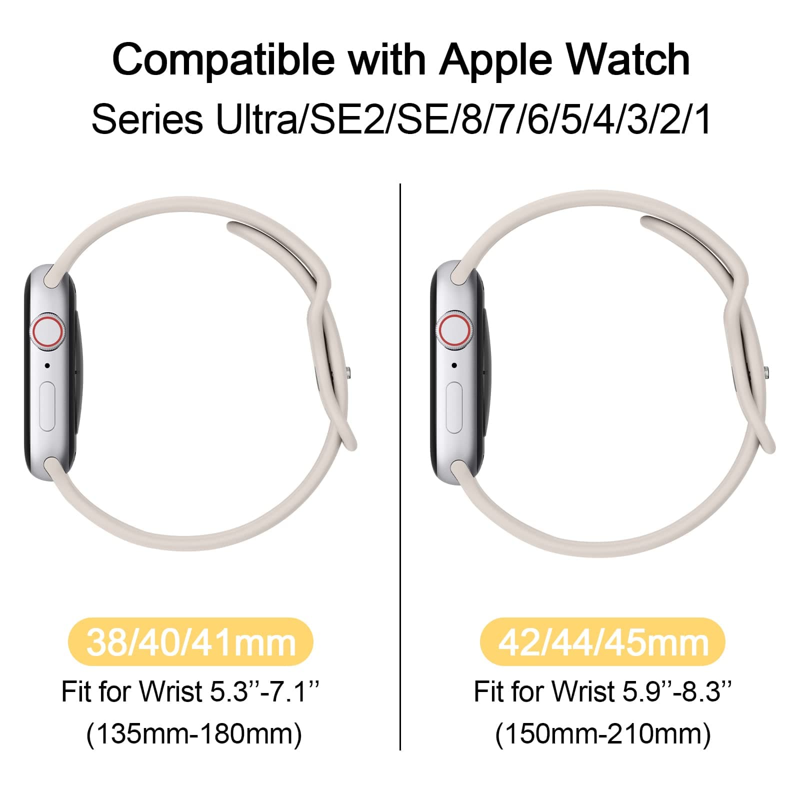 [4 Pack]Silicone Bands for Apple Watch Bands Women Men 49mm 45mm 44mm 42mm 41mm 40mm 38mm, Soft Adjustable Comfortable Replacement Sport Strap for iWatch UltraWatch Series 10/9/8/7/SE/6/5/4/3/2 thumbnail 5