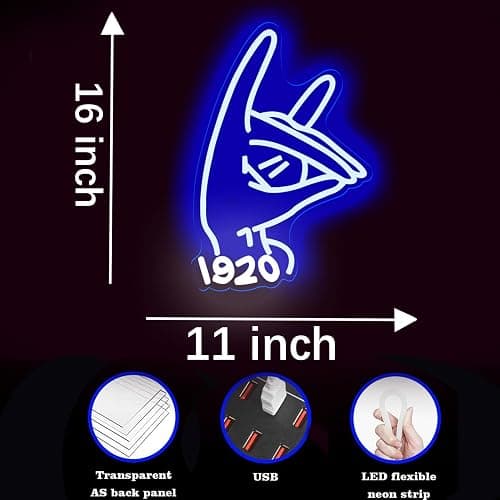 Tiabuy ZPB Sorority Neon 1920 Signs for the Wall, Blue Neon Lights for ZPB Greek Sorority Paraphernalia Gifts with Dimmable,USB Power LED Lights for Zeta Party Decor, Sister Sorority Gifts thumbnail 4