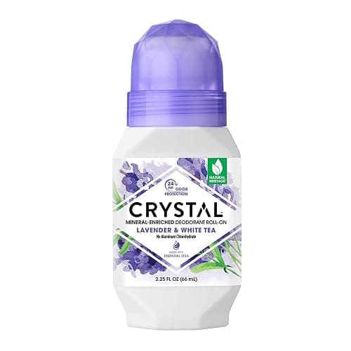 Crystal Mineral Deodorant Roll-On, Lavender & White Tea, Purple, 2.25 Fl Oz - Image 1