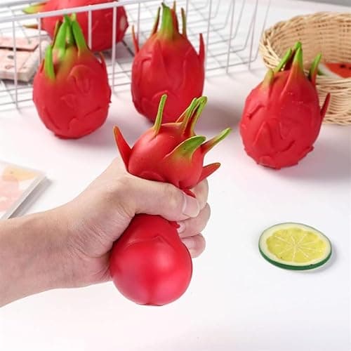 Dragon Fruit Squishy, Giant Dragonfruit Squishy Jumbo for Adults, Big Fruit Realistic Squeeze Slow Rising, Rebounding Sensory, Stress Relief Fidget Balls Creative Home Decor (Mix*4) thumbnail 4