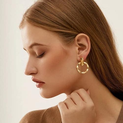 Gold Silver Hoop Dangle Earrings For Women Statement Retro Earrings Multiple Styles Jewelry for Birthday Party Jewelry thumbnail 2