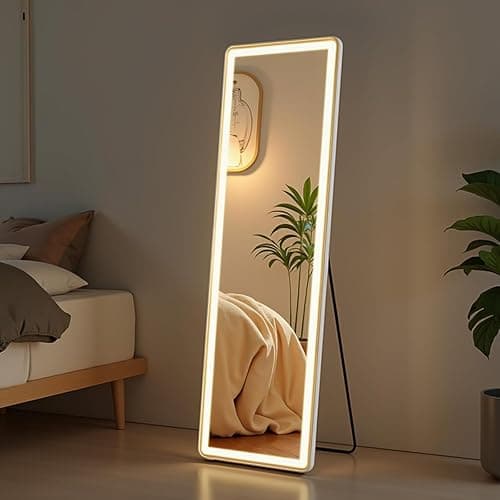 NEWBULIG Full Length Mirror with Stand 21"×64", LED Light Floor Standing with 3 Color Lighting for Bedroom Body Hanging Modern Simple Home Decor Wall Living Room Cloakroom thumbnail 6