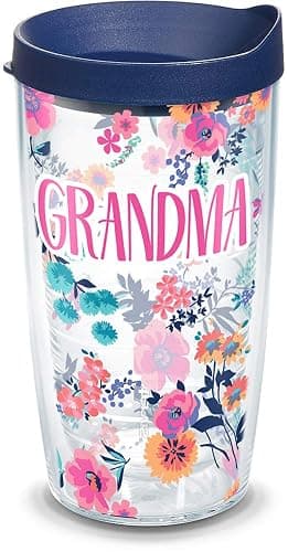 Tervis Made in USA Double Walled Dainty Floral Mother's Day Insulated Tumbler Cup Keeps Drinks Cold & Hot, 16oz, Grandma - Image 1