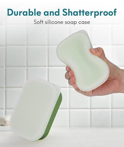 Quatish Compact Leakproof Travel Soap Case, Silicone Soap Box with Draining Layer, Enhanced Soap Container, Suitable for Camping, Gym, Bathroom, Outdoor Essentials, Green thumbnail 5