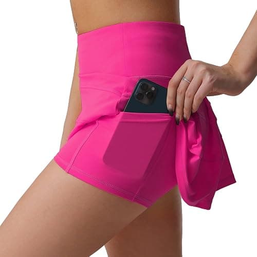 Husnainna High Waisted Pleated Tennis Skirt with Pockets Athletic Golf Skorts for Women Casual Workout Built-in Shorts thumbnail 3