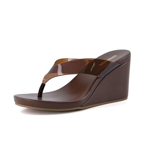 CUSHIONAIRE Bera Platform Thong Womens Sandals, Stylish Wedge Flip Flops for Women with Contoured Comfort Footbed thumbnail 9