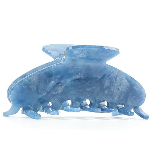 MAORULU Large Acetate Hair Claws - Premium Durable 4 Inch No-Slip Claw Clips for Thick Thin Hair | 1 Piece (Cloudy Blue) thumbnail 2