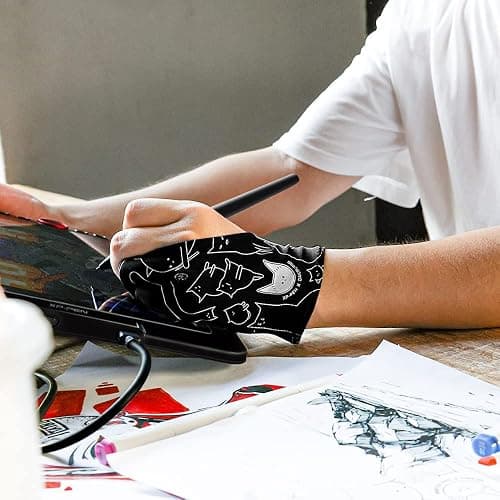 XPPen Digital Drawing Glove - Two-Finger Artist Glove with Cute Cat Print, Suitable for Right and Left Hand thumbnail 6