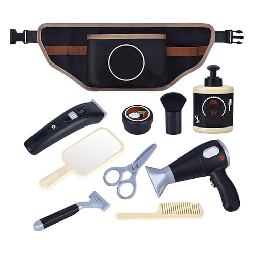 Children Barber Pretend Play Hairdressing with Hair Styling Tool Creative Roleplay Activity Game for Toddler Fun Kids Barber Toy thumbnail 6