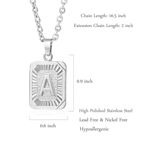 Glimmerst Initial Pendant Necklace 18K Gold Plated Stainless Steel Letter Necklace Personalizd Name Necklace for Women thumbnail 5