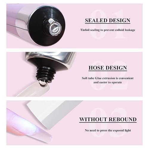 LIMEGIRL Solid Nail Glue Gel Kit with UV Lamp & Remover - Nail Glue Remover for Fake Nail, Strong Solid Nail Glue, Long-lasting 30+ Days with UV Light, Salon Professional Bundle for Press on Nails thumbnail 4