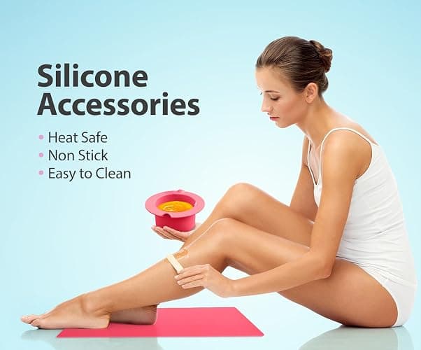 AZAM All-in-one At Home Waxing Kit for Hair removal,Wax pot Waxing Professiona+4 Pack Hard Beads+Silicone Bowl 2 Treatment Oils Wax Kit Accessories Warmer for Full Body thumbnail 3