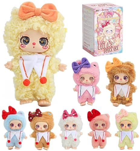Mystery Fun Liila‘s Lucky Cat Series Blind Box, Adorable Collectible Toys, 6.3IN Hangable Doll with Unique Designs Birthday Gifts for Adults, 8PCS (No Repeat Doll) - Image 1