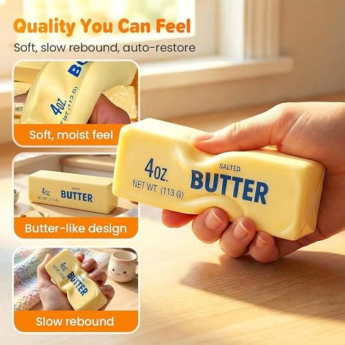 Butter Squishy, 2026 New 5.51x1.57inch Slow Rising Sensory Relaxation Tool, Premium Stress Relief Ball for Anxiety Relief, Party Favors & Office Daily Use (2 Pack) thumbnail 3